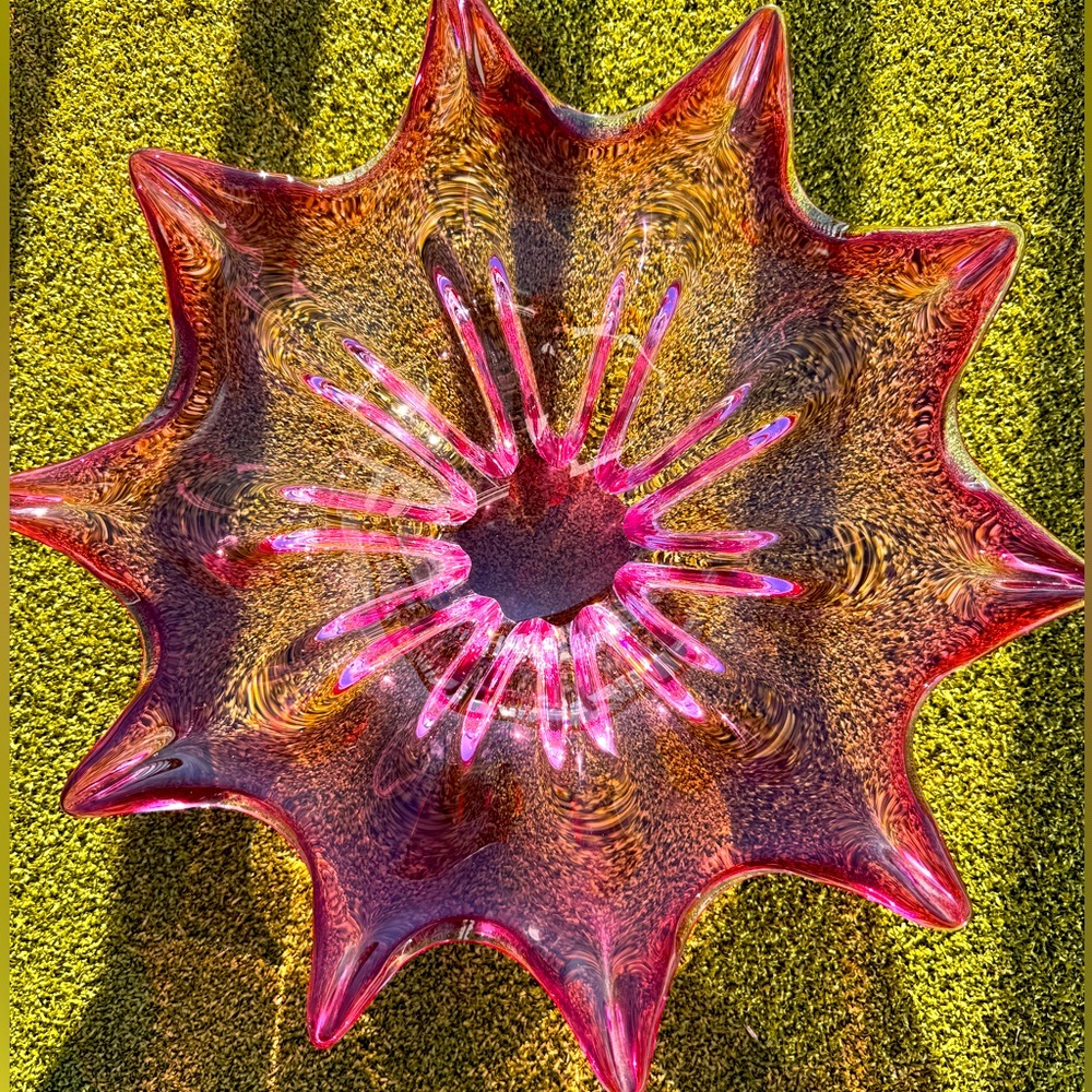 SOLD Shaped Pink Bowl 15.5” Starfish MCM EUC